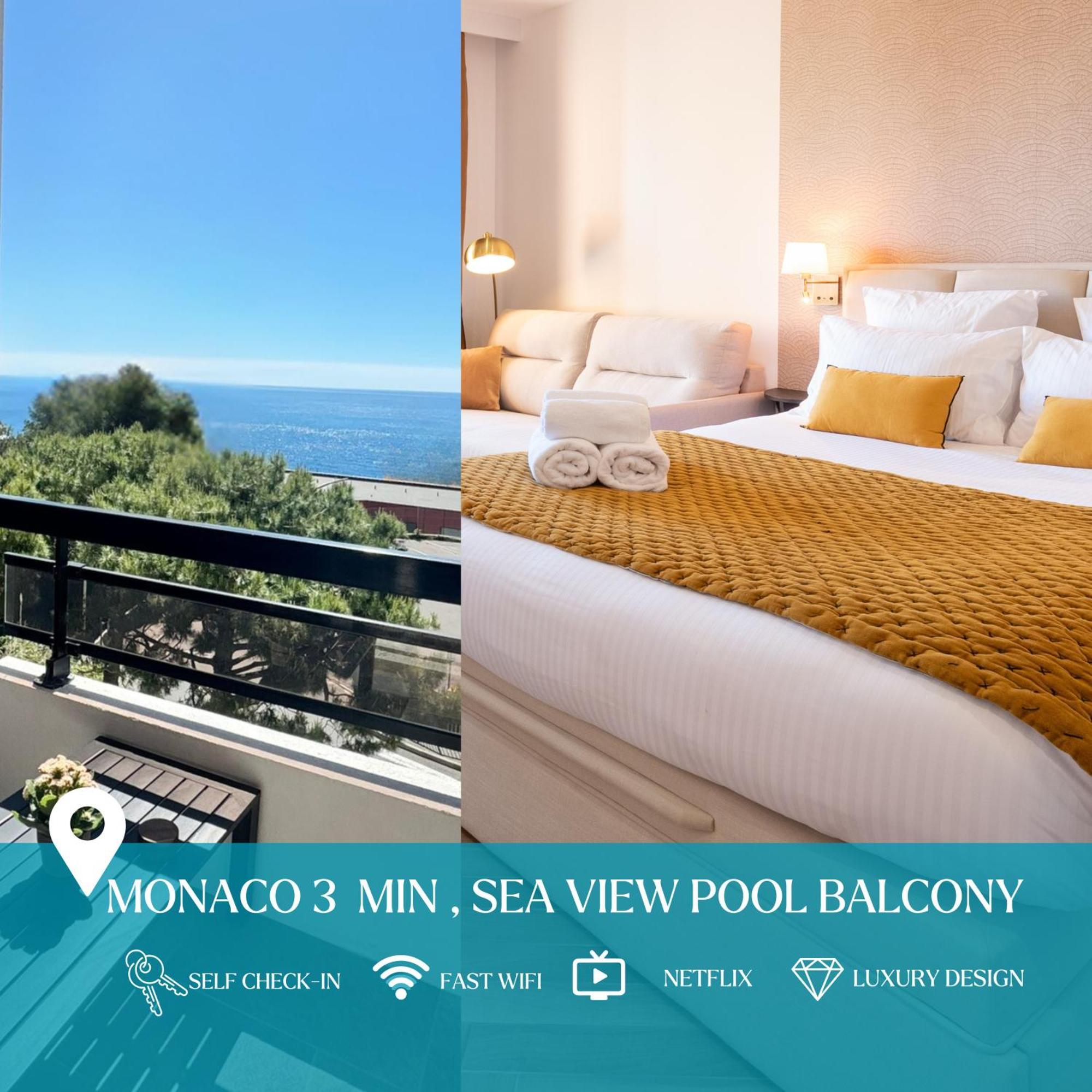 Monaco Border Luxury Suite - Sea View - Pool Beausoleil Eksteriør billede